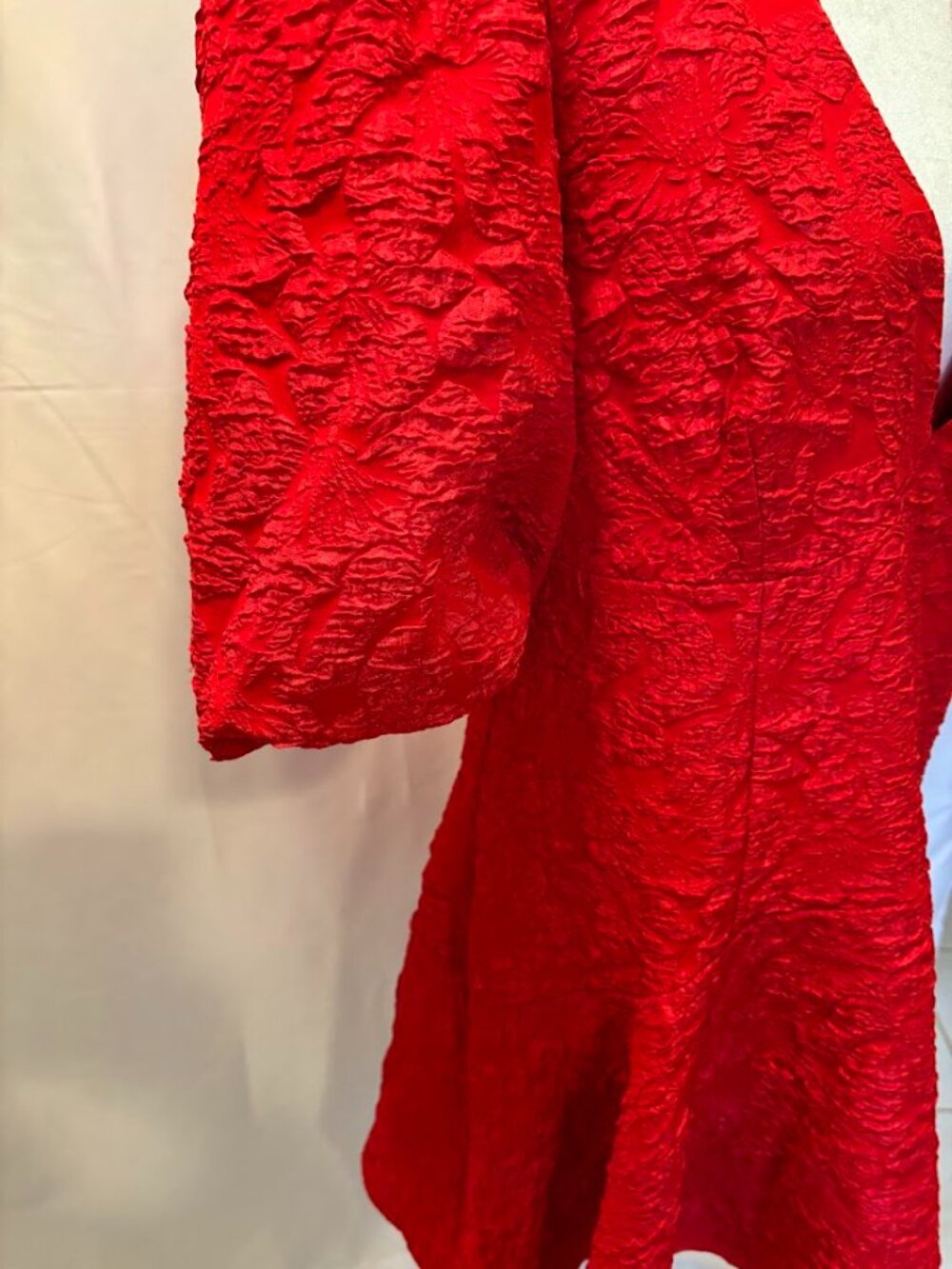 NWOT H&M Red Puff-Sleeved Dress - Size Large - Picture 11 of 16